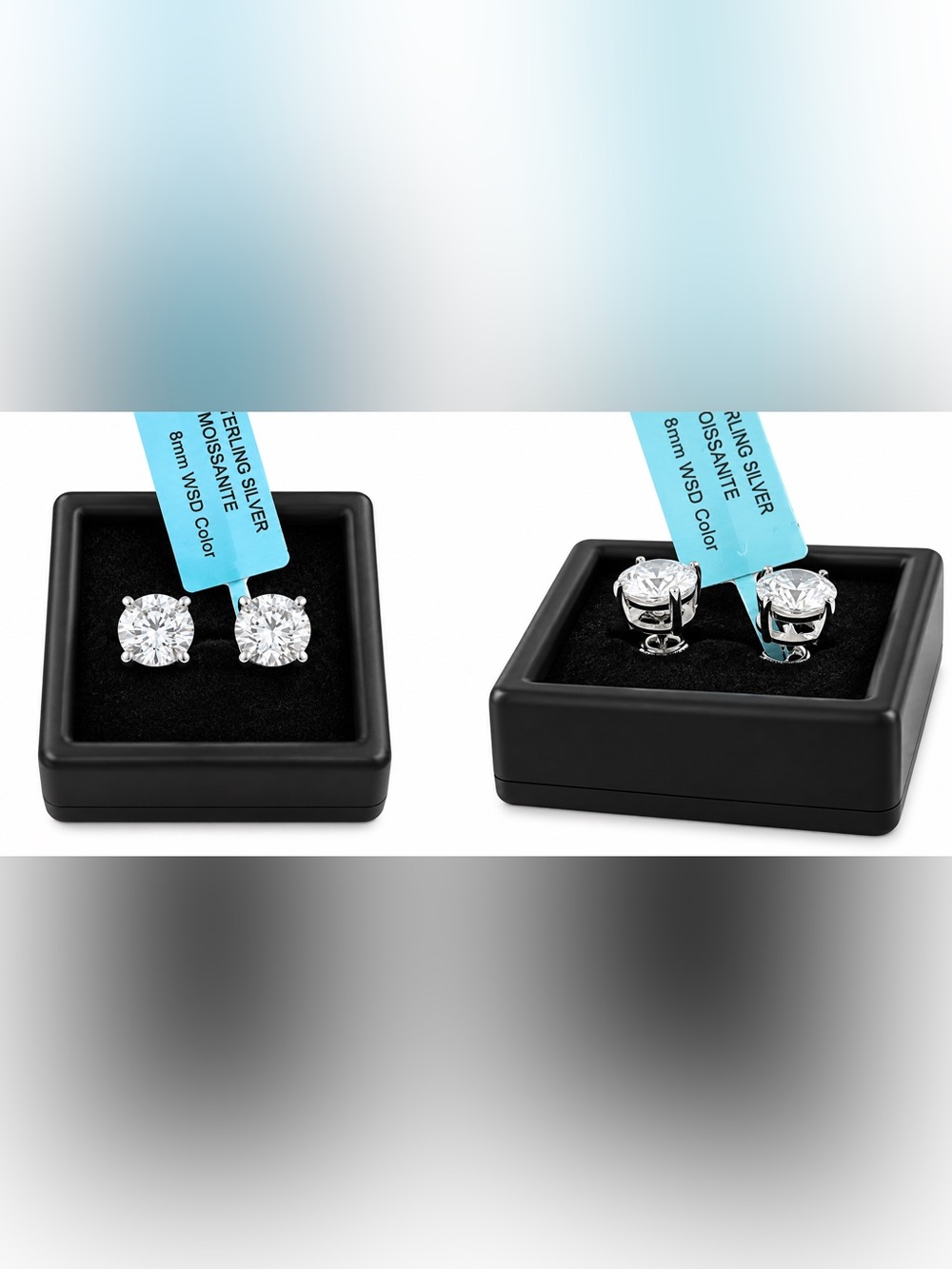 Luxury 2.40 CTW Moissanite Diamond Stud screwback Earrings